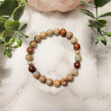 Aqua Jasper & Hematite Stacker Bracelet