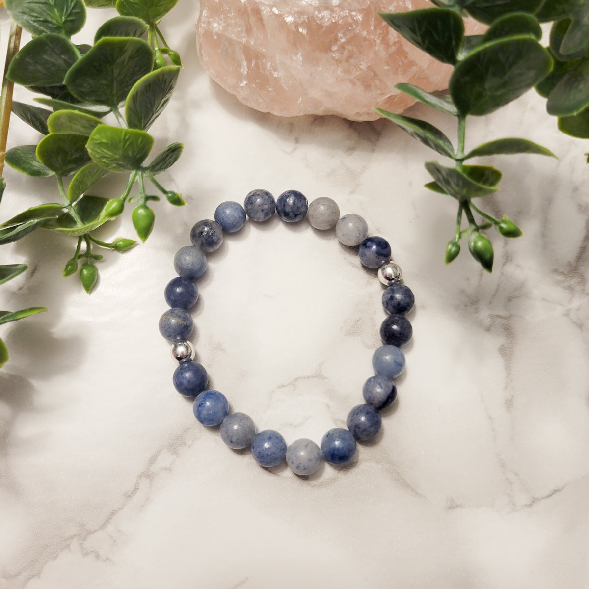  T Brand Blue Natural Matte Aventurine Bracelet