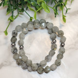 Light Faceted Labradorite & Hematite