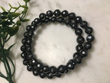 Grey Faceted Electroplated Hematite Stretch Bracelet - Hidden Gems by Raquel