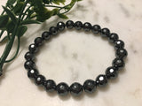 Grey Faceted Electroplated Hematite Stretch Bracelet - Hidden Gems by Raquel