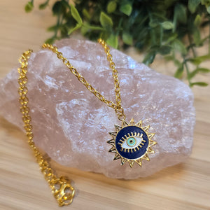 Gold evil eye necklace