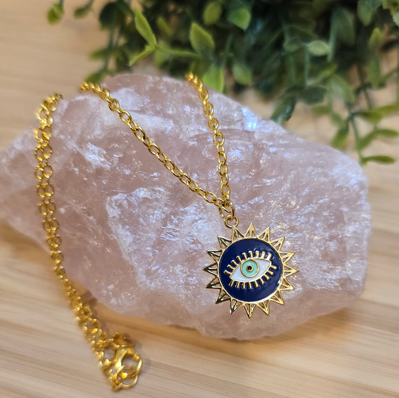 Gold evil eye necklace