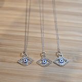 Silver evil eye necklace