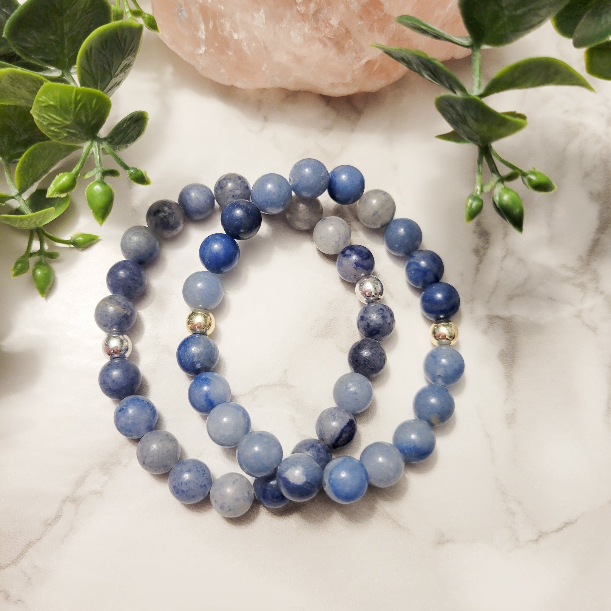  T Brand Blue Natural Matte Aventurine Bracelet, Customized  Initial Alphabet Letter Bracelet for Women BFF (Blue): Clothing, Shoes &  Jewelry