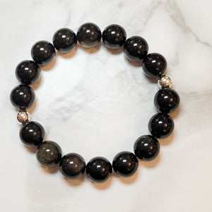 Silver Obsidian Bracelet