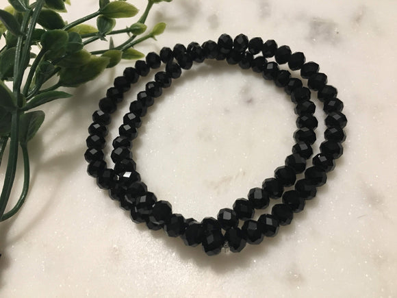 Black Crystal Stacker Bracelets - Hidden Gems by Raquel