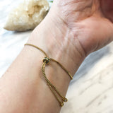 Gold Minimalist Bracelet - Hematite - Hidden Gems by Raquel