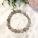 Faceted Grey Agate & Hematite Stacker